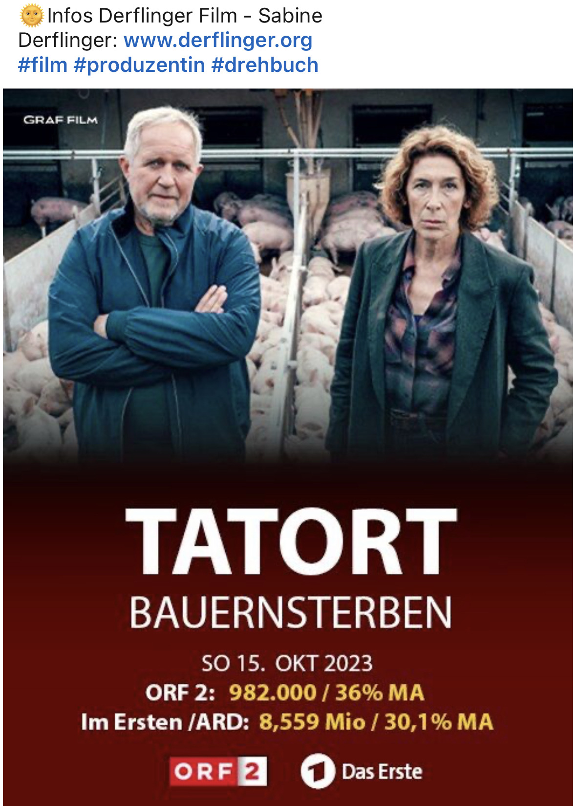 TATORT BAUERNSTERBEN 15.10.2023 ORF2 ARD