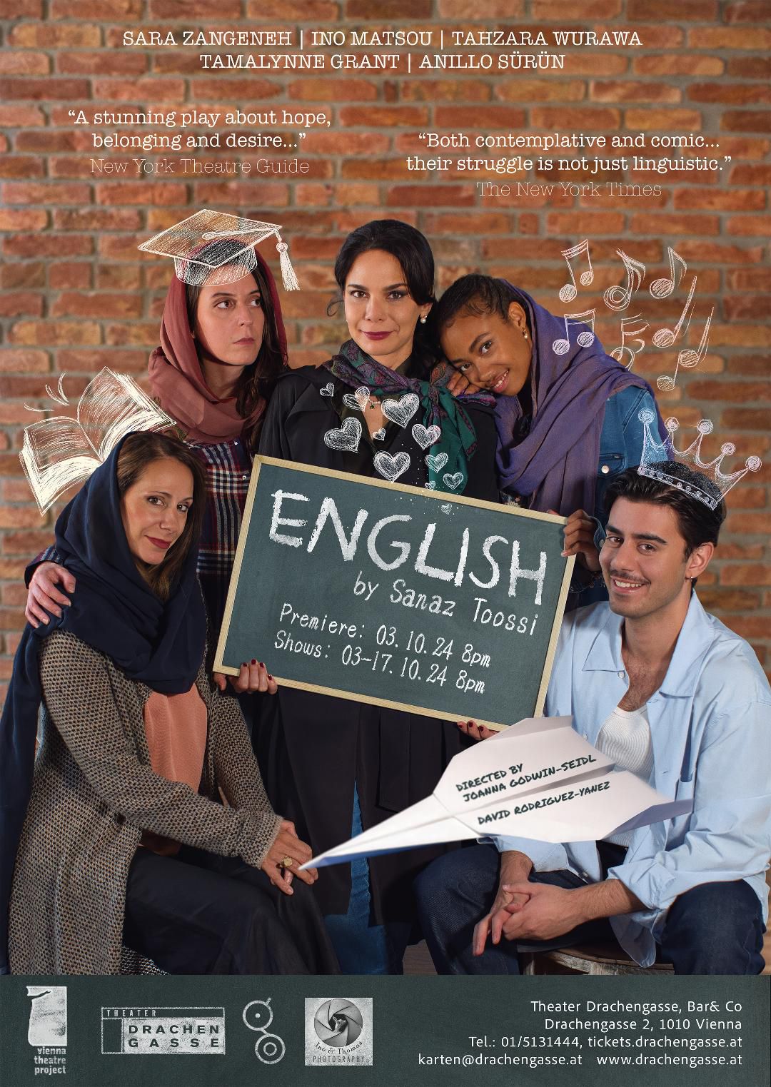 "English" von Sanaz Toosi Premiere kommt bald! Im Theater Drachengasse am 3 Oktober 2024